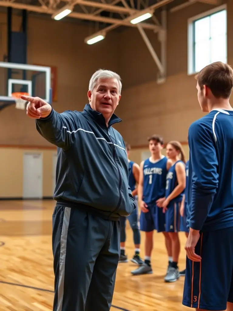 A coach from ETOILE SPORTIVE DU COLLEGE MERIDIEN is guiding students through a rigorous training session, highlighting the value of discipline and perseverance.